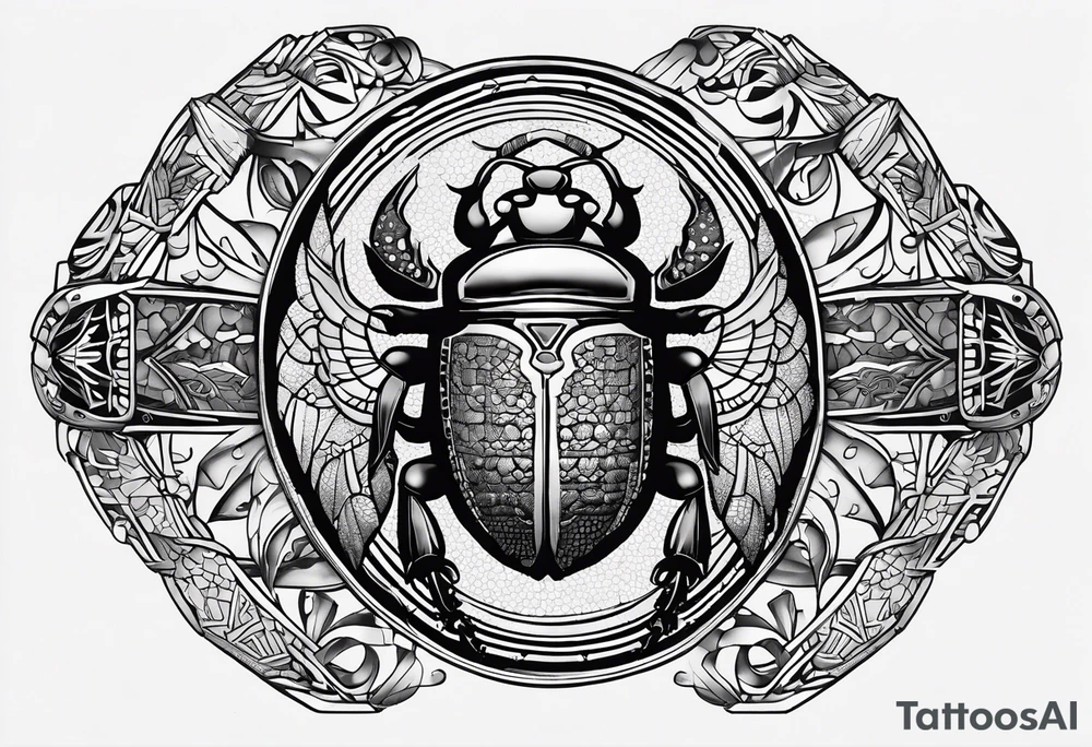 egyptian scarab style tattoo brace tattoo idea