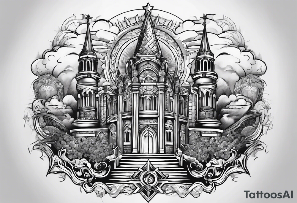 Valhalla word church tattoo idea