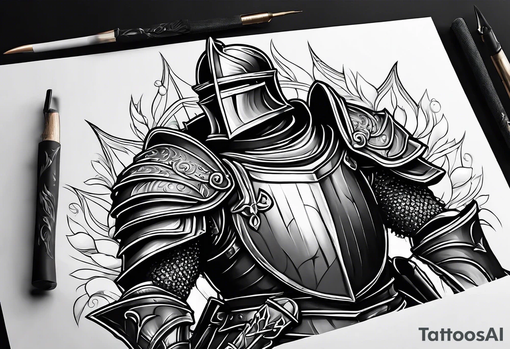 knight heavy armor tattoo idea