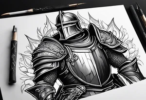 knight heavy armor tattoo idea