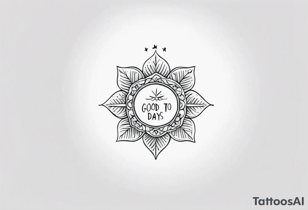 small tattoo with a message of "Good Days" tattoo idea