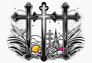 3 crosses together tattoo idea