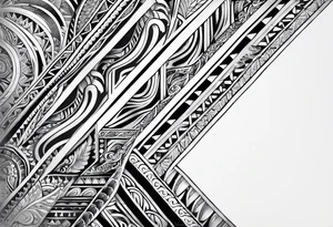 mixed maori whole arm tattoo idea