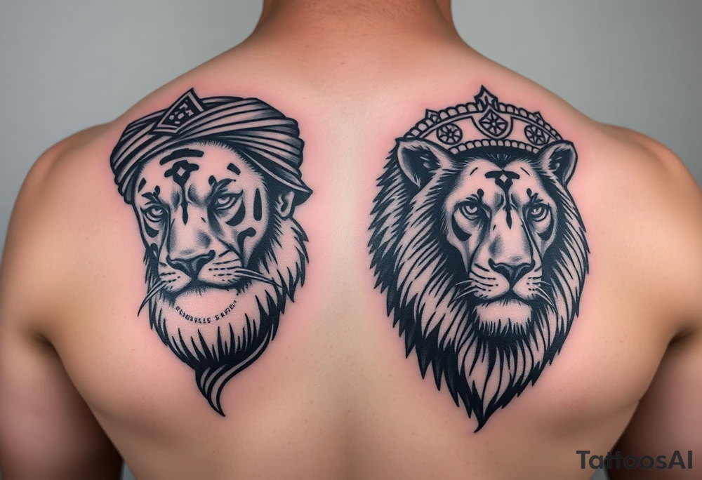 first off all can u get me a picture of imam ali and a lion on on one side and imam ali on the other side make sure u get the pictures from google on the whole back tattoo idea