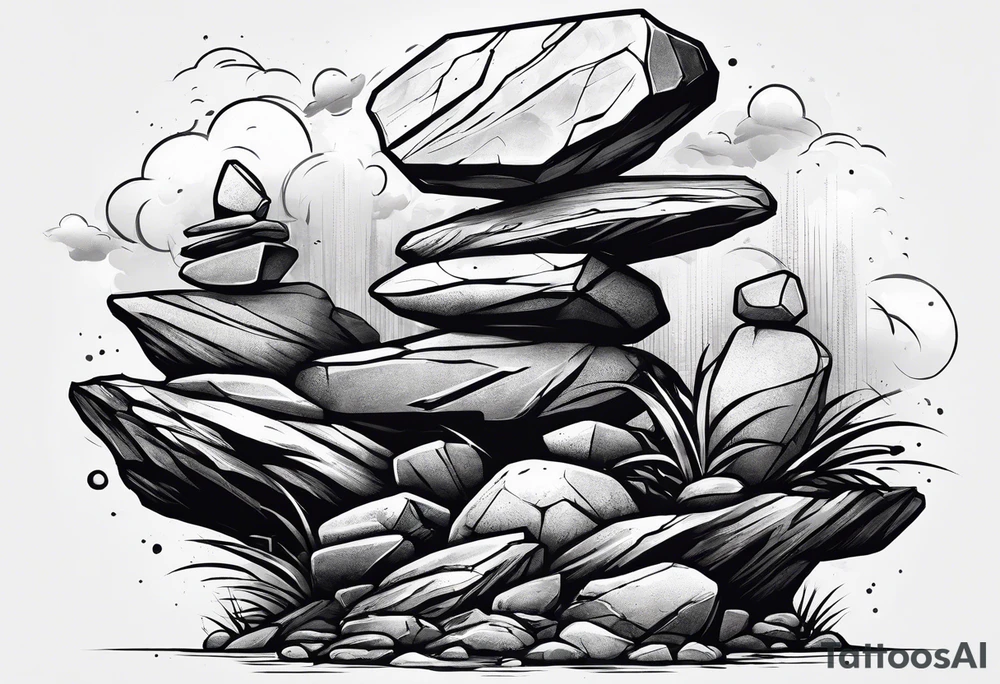 Rocks balancing on top of each other tattoo idea
