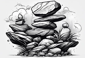 Rocks balancing on top of each other tattoo idea