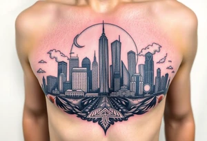 Real Houston Texas skyline tattoo idea