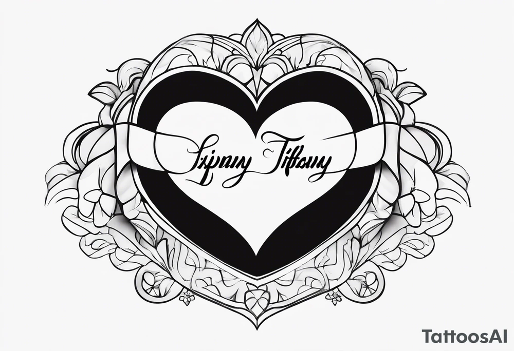 TIFFANY name, love heart on end tattoo idea