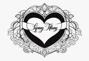 TIFFANY name, love heart on end tattoo idea