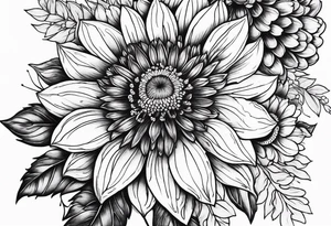 Galaxy with an Indian blanket flower tattoo idea
