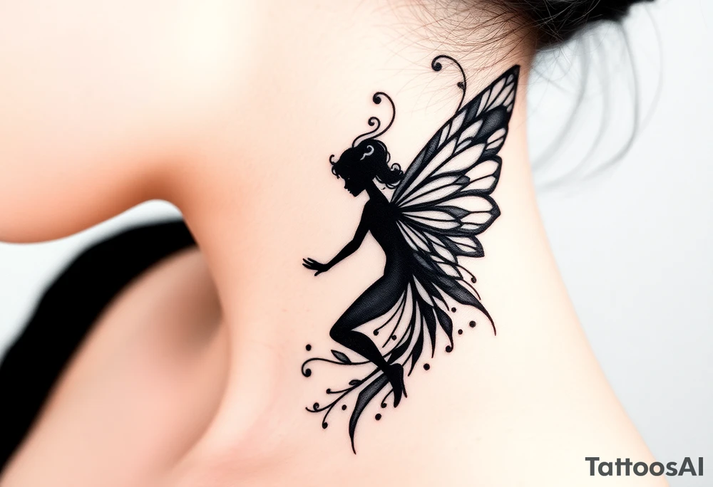 Black fairy tattoo idea