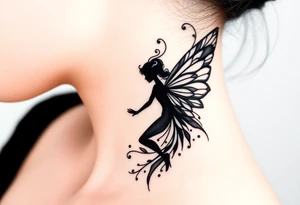 Black fairy tattoo idea