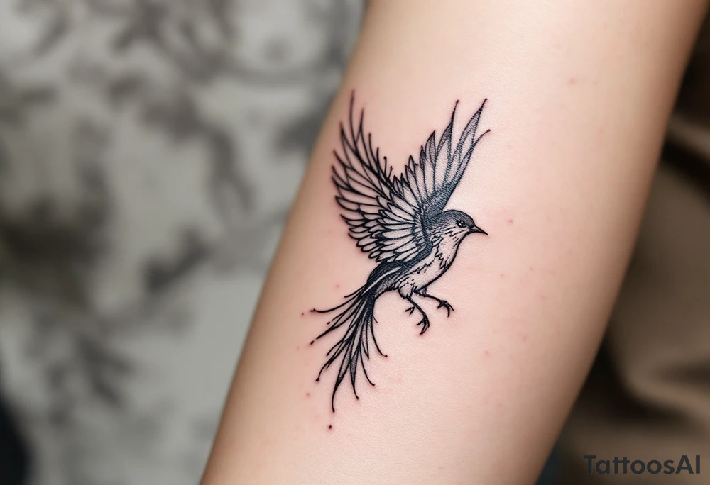 Decending bird tattoo idea