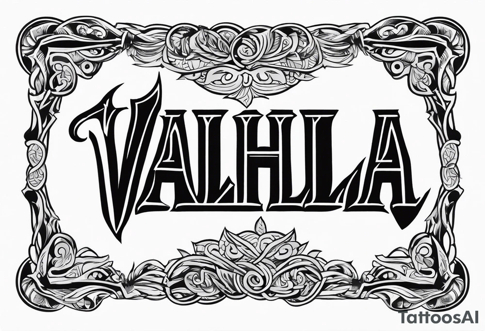 Valhalla sword shield tattoo idea
