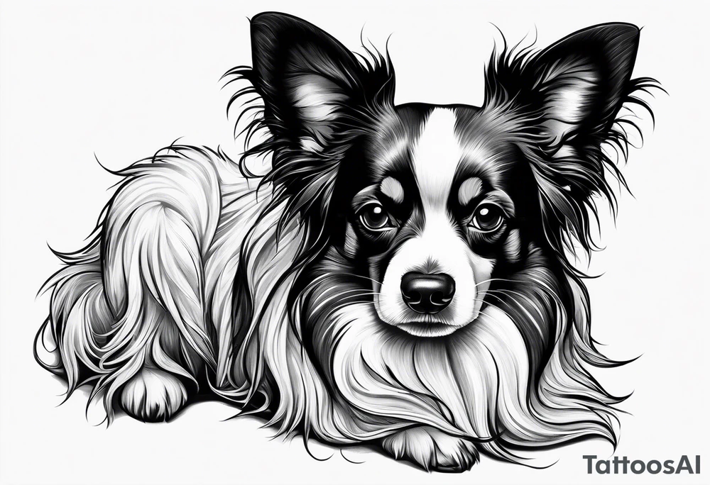 papillon dog tattoo idea