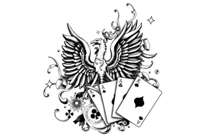 Poland symbol and poker cards Add casino money to it. tattoo idea