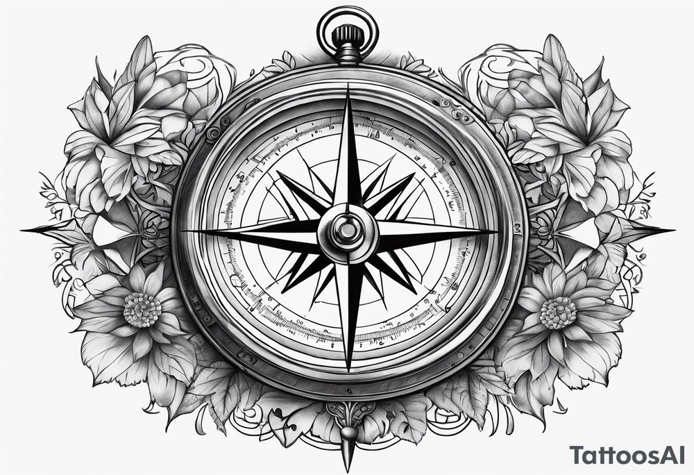 Musical compass tattoo idea