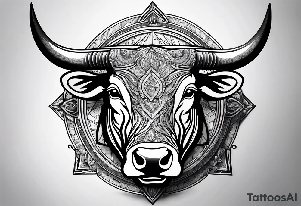 TAURUS BULL COMPASS tattoo idea