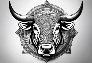 TAURUS BULL COMPASS tattoo idea