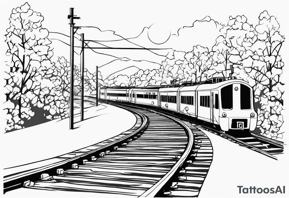Bells cracking train track in the middle tattoo idea