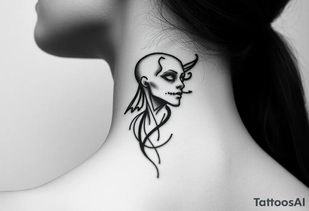 Show me a full  neck tattoo of Danny phantom tattoo idea