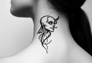 Show me a full  neck tattoo of Danny phantom tattoo idea