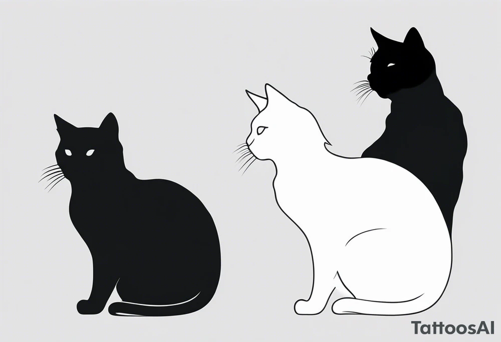 Two cat silhouettes tattoo idea