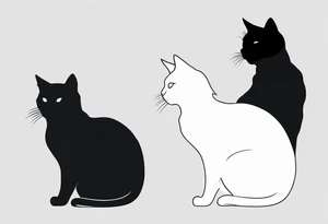 Two cat silhouettes tattoo idea