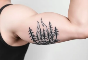 flame and woods tattoo idea