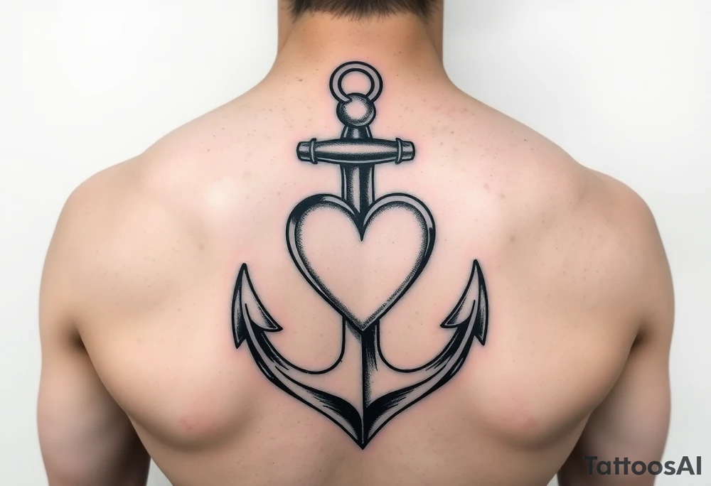 An anchor with a love heart top tattoo idea