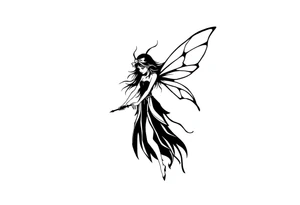 Dark fairy with weapon tattoo idea