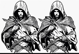 Arch angel Michael with sword hood tattoo idea