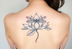 Lotus with dragonfly tattoo idea