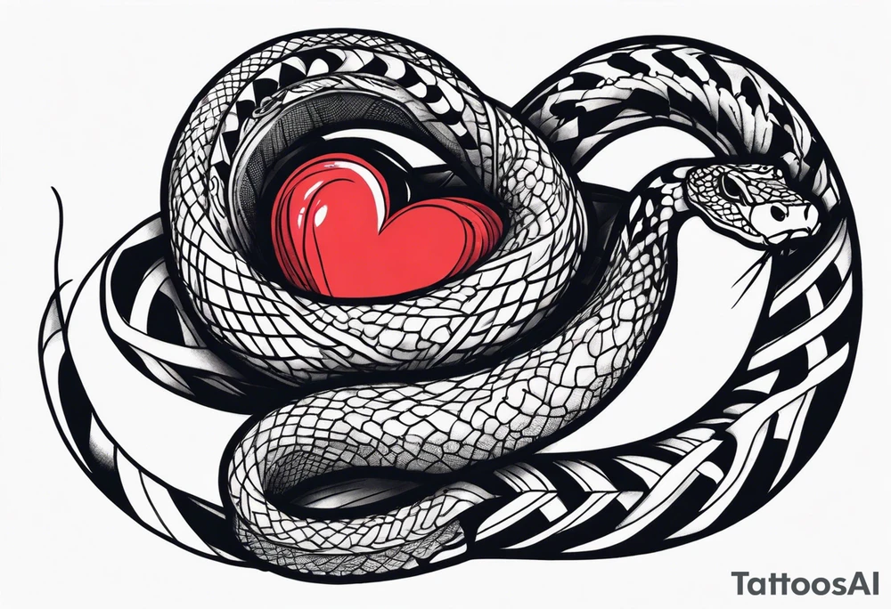 Snake eating human heart tattoo idea