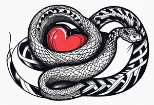 Snake eating human heart tattoo idea