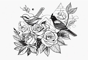 Forearm sleeve, incorporate Filipino markings, birds, trees, roses tattoo idea