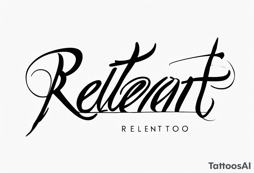 lettering only of the word relent tattoo idea