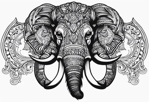 berserking strong mammoth head centerpiece tattoo idea