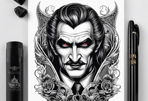 dracula inspired tattoo for the backhand tattoo idea