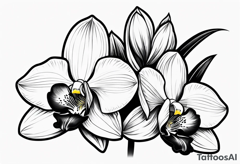 Cymbidium orchid tattoo idea