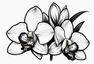 Cymbidium orchid tattoo idea