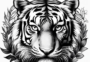 Tiger three eye and a crow tattoo idea