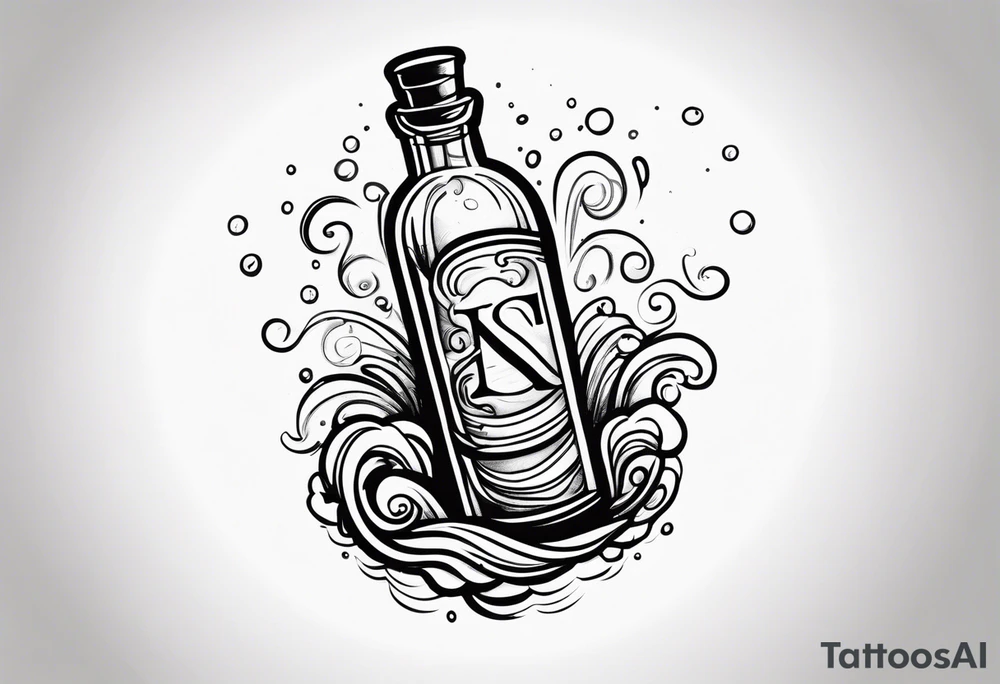 letter in the bottle tattoo idea