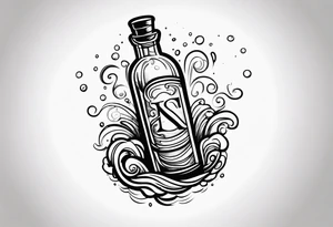 letter in the bottle tattoo idea