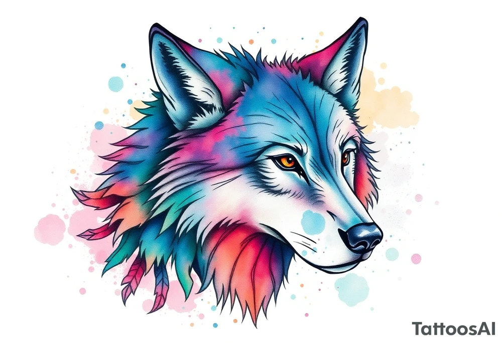 Nordic wolf tattoo idea