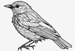 Black and white blue bird outline tattoo idea