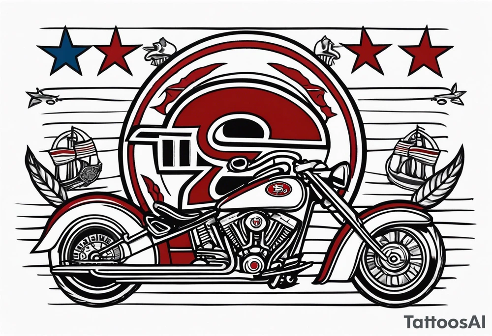 49er related American traditional tattoo idea