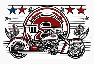 49er related American traditional tattoo idea