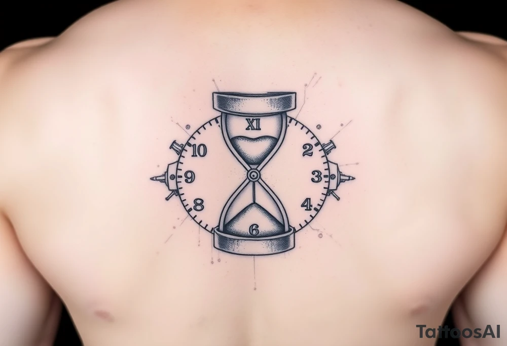 Clocks, sand timer, years , hours all melting away tattoo idea