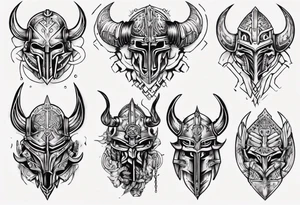 Viking armor mechanical symmetrical tattoo idea